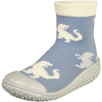 Playshoes Aqua-chaussettes Dino allover bleu