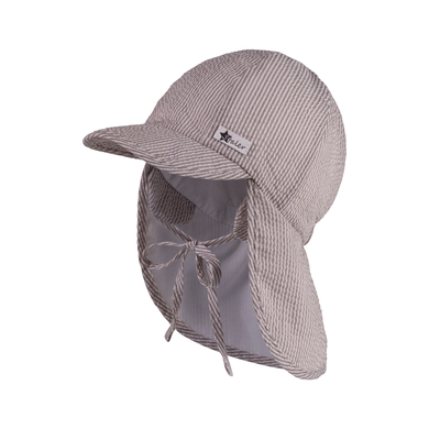 Sterntaler Casquette à visière avec protection de nuque Seersucker brun pâle