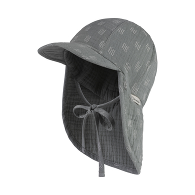 Sterntaler Casquette à visière avec protection de nuque mousseline vert pierre