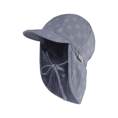 Sterntaler Casquette avec protection de nuque mousseline gris-bleu