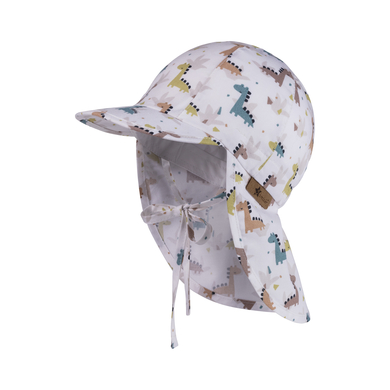 Sterntaler Casquette avec protection de nuque Dinos blanc