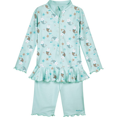Playshoes Combinaison de bain enfant anti-UV chat licorne menthe