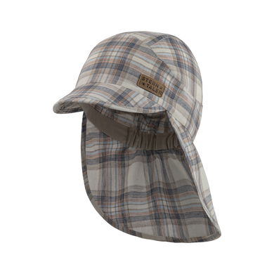 Sterntaler Casquette à visière avec protection de nuque carreau beige