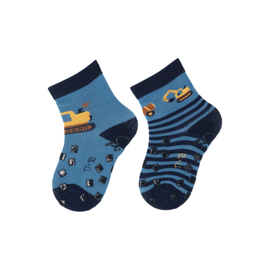 Sterntaler Chaussettes de bébé ABS pack de deux Bagger bleu moyen