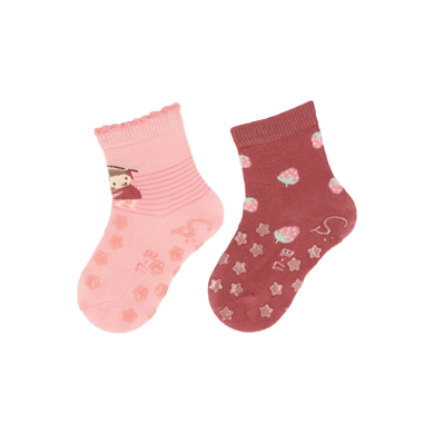 Sterntaler Chaussettes de bébé ABS pack double enfant rose tendre