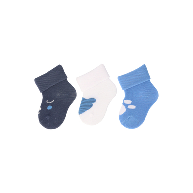 Sterntaler Lot de 3 chaussettes premier âge ourson bleu