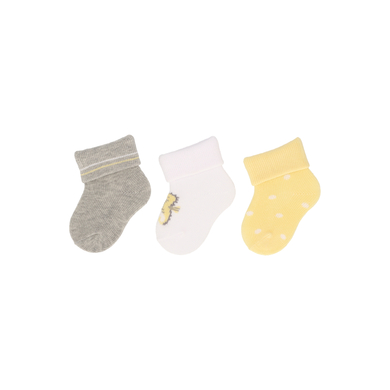 Levně Sterntaler First socks 3-pack seahorse light grey melange