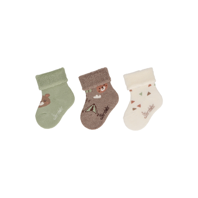 Levně Sterntaler Dětské ponožky 3-pack medvěd světle zelená