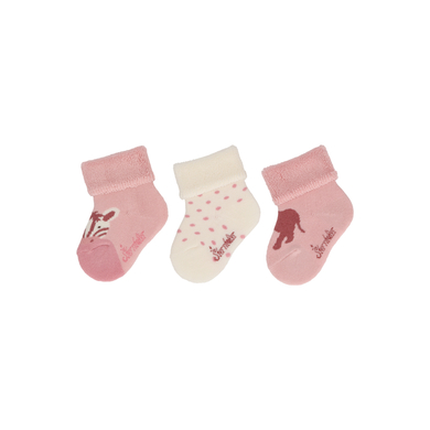 Sterntaler Lot de 3 chaussettes pour bébé Afrique rose pâle