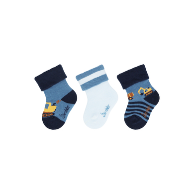 Sterntaler Lot de 3 chaussettes pour bébé Bagger marine