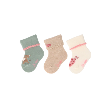 Sterntaler Lot de 3 chaussettes pour bébé Souris vert pierre