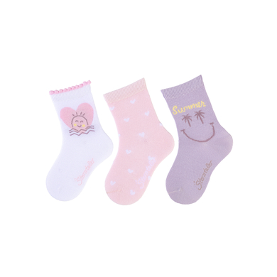 Sterntaler Lot de 3 chaussettes Summer blanc
