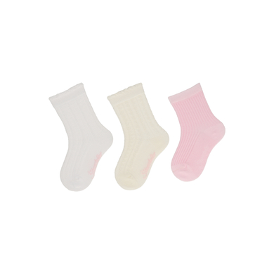 Sterntaler Lot de 3 chaussettes structurées blanches