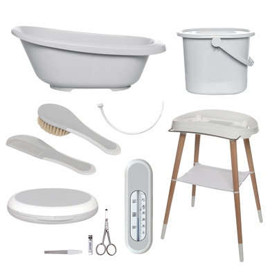 bébé-jou® Set de bain enfant Sense Light Grey 7 pièces