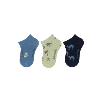 Sterntaler Lot de 3 chaussettes Sneaker Wild moyennes