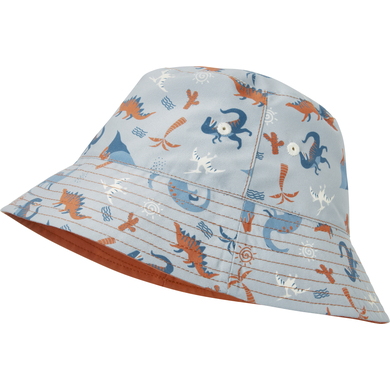 Playshoes Protection UV Chapeau de pêcheur Dino allover bleu