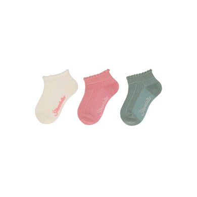 Sterntaler Lot de 3 chaussettes de baskets structurées écrues