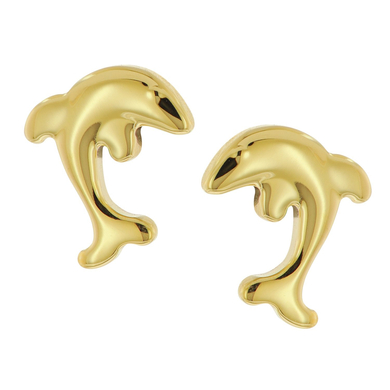 Boccia Kinder-Ohrringe Titan Ohrstecker Delfin Goldfarben gold