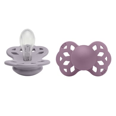 BIBS® Soother Infinity symmetrisk napp 0-6 månader Fossil Grey & Mauve 2 st.