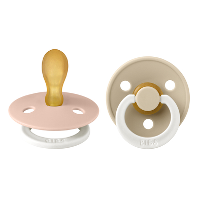 BIBS® Sucette phosphorescente Colour tétine symétrique Blush & Vanilla Night Glow 6-18 mois lot de 2