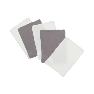kindsgard Gants de toilette enfant mousseline vasknely gris lot de 5