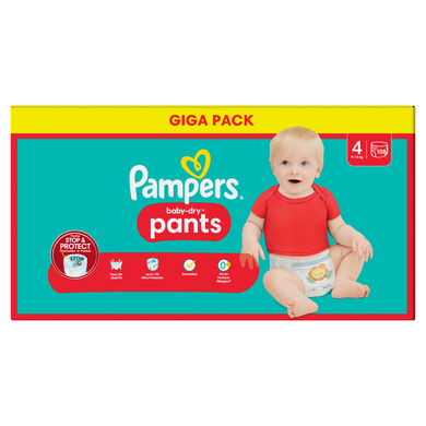 Levně Pampers Dětské suché kalhoty, velikost 4 Maxi, 9-15 kg, Giga Pack (1 x 108 kalhot)