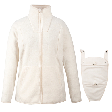 mamalila Veste de portage bébé Basel polaire blanc