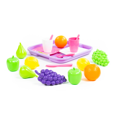 Image of Wader Quality Toys Set di stoviglie con frutta su vassoio, 21 pezzi.059