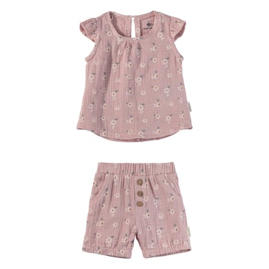 Image of Sterntaler Set camicia con pantaloni a fiori in velluto rosa059