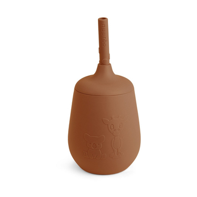 nuuroo Tasse enfant paille Adita silicone Caramel Café 230 ml