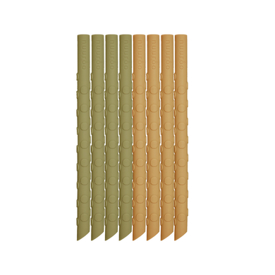 nuuroo Pailles enfant silicone Ada Olive Green/Dusty Yellow lot de 8
