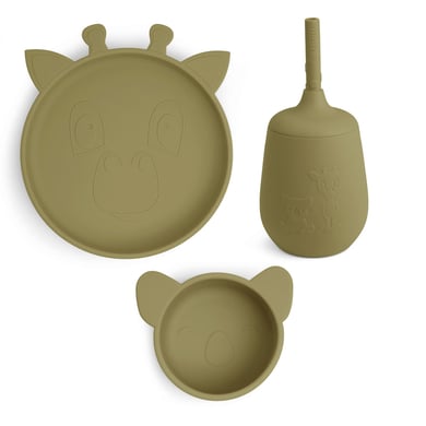 Image of nuuroo Set di stoviglie Dian Giraffe set di 3 Olive Verde059