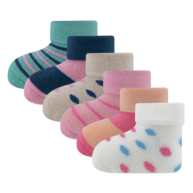Ewers Chaussettes pour bébé, paquet de 6, points/anneaux