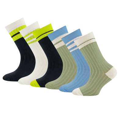 Ewers Lot de 6 chaussettes côtelées/baguées