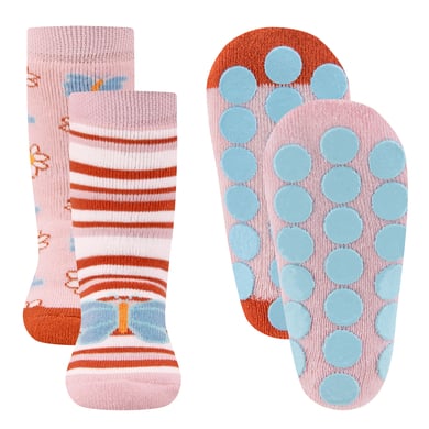 Ewers Lot de 2 chaussettes de protection papillons roses
