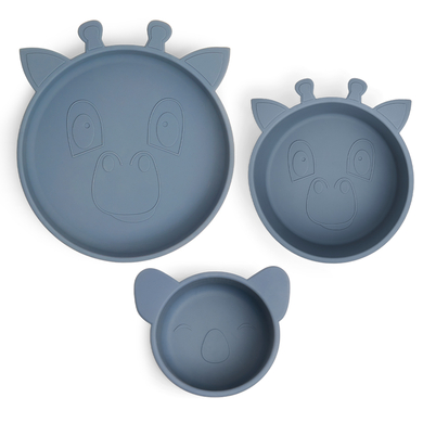 nuuroo Kit vaisselle enfant Benni silicone Bering Sea 3 pièces