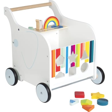 small foot® Chariot de marche enfant boîte à jouets éléphant bois