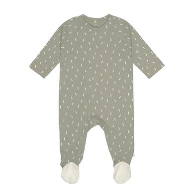 LÄSSIG Baby Schlafanzug mit Füßen Speckles grün
