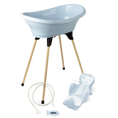 Thermobaby® Pack transat baignoire bébé Vasco 5, fleur bleue