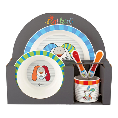 sigikid® Set de vaisselle Lapin Rincé Dingel Coloré pour enfants
