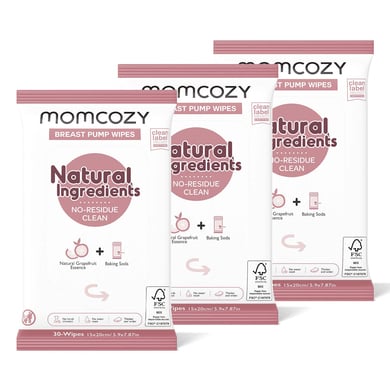 MOMCOZY momcozy Lingettes pour tire-lait, 90 pièces (3x30)