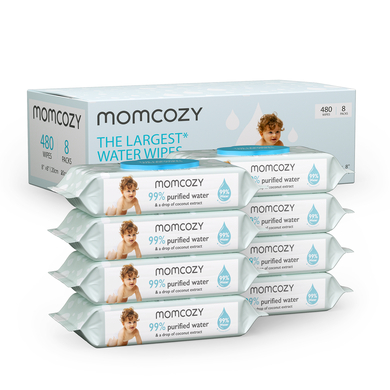 momcozy Lingettes largest water wipes 480 pièces (8x60)