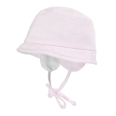 Levně Maximo Bledě růžový a bílý klobouk