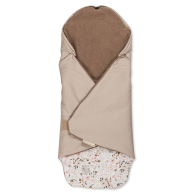 ULLENBOOM Couverture bébé enveloppante fleurs roses 90x100 cm