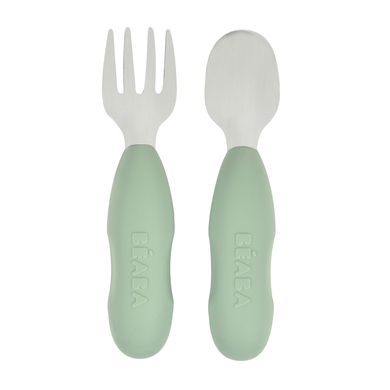 BEABA® Couverts enfant inox vert sauge lot de 2