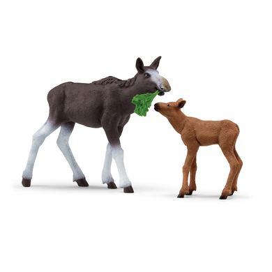 schleich® Figurine élan femelle avec veau 42629