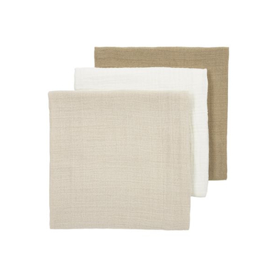 MEYCO Langes en mousseline paquet de 3 Offwhite/Soft Sand /Taupe 70 x 70 cm