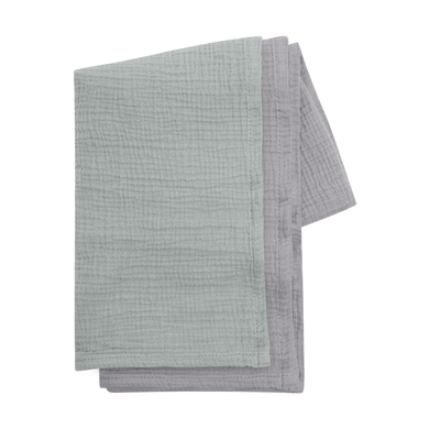 kindsgard Plaid enfant himsky mousseline de coton menthe/gris lot de 2