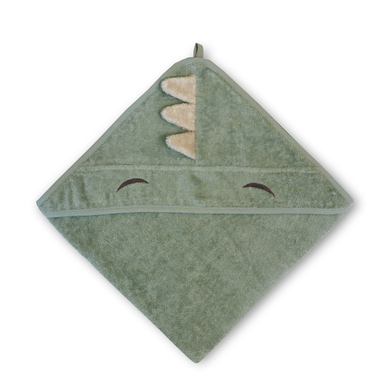 Levně nuuroo Ručník s kapucí Aki Light Green Dino 70 x 70 cm