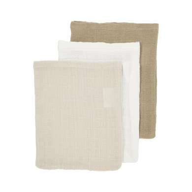MEYCO Gant de toilette enfant soft sand/greige 20x17cm lot de 3